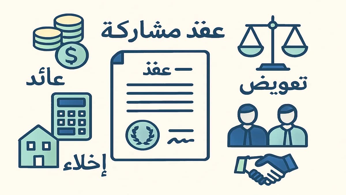عائد المشاركة ومصاريف التشغيل والتعويض عن عقد المشاركة 2025 1 التعويض عن عقد المشاركة وحساب عائد الشركاء ومصاريف التشغيل في القانون المصري 2025