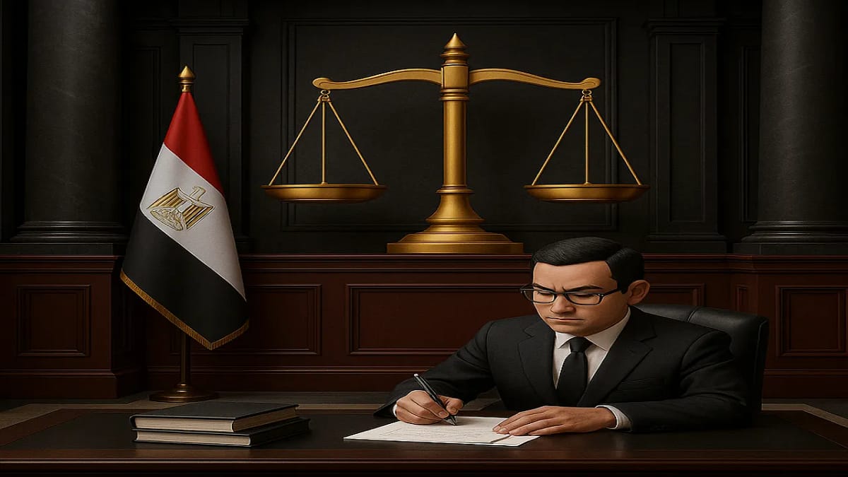 الطعن بالتزوير دفاع جوهري منتج في محكمة النقض 2025 2 تصميم قانوني متطور يجمع بين كتب القانون والأختام الرسمية وتمثال العدالة برونز في بيئة محكمة رسمية فاخرة