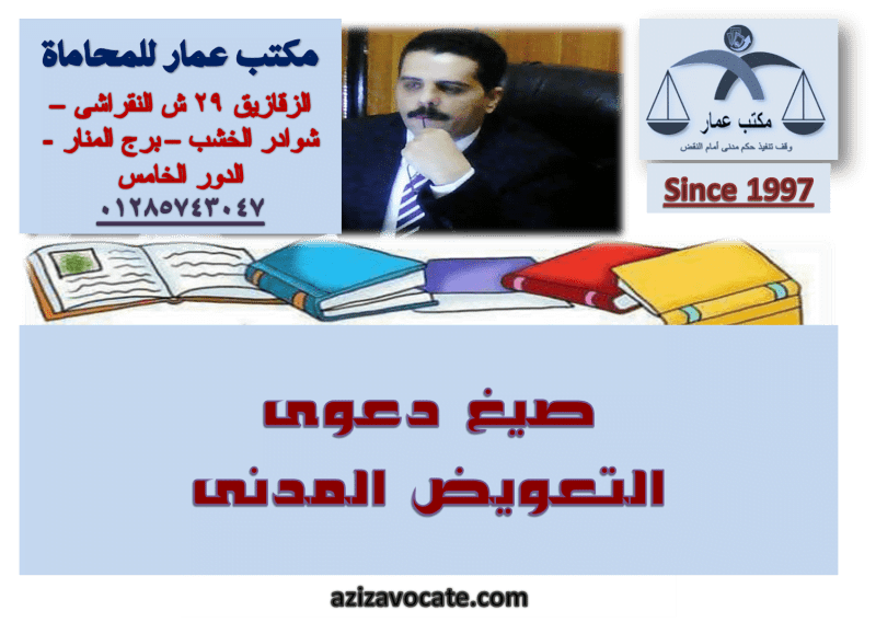 صيغ دعوى التعويض المدنى تعويض الأضرار المادية والادبية 8 التعويض المدنى الصيغ