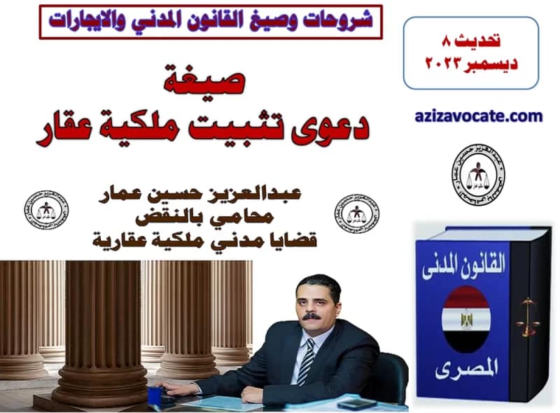 صيغة دعوى تثبيت ملكية عقار صيغة دعوى تثبيت ملكية عقار